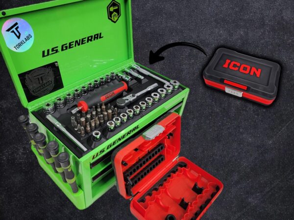 Drop-In Insert for Mini Toolbox | 52PC Compact Socket Set Organizer