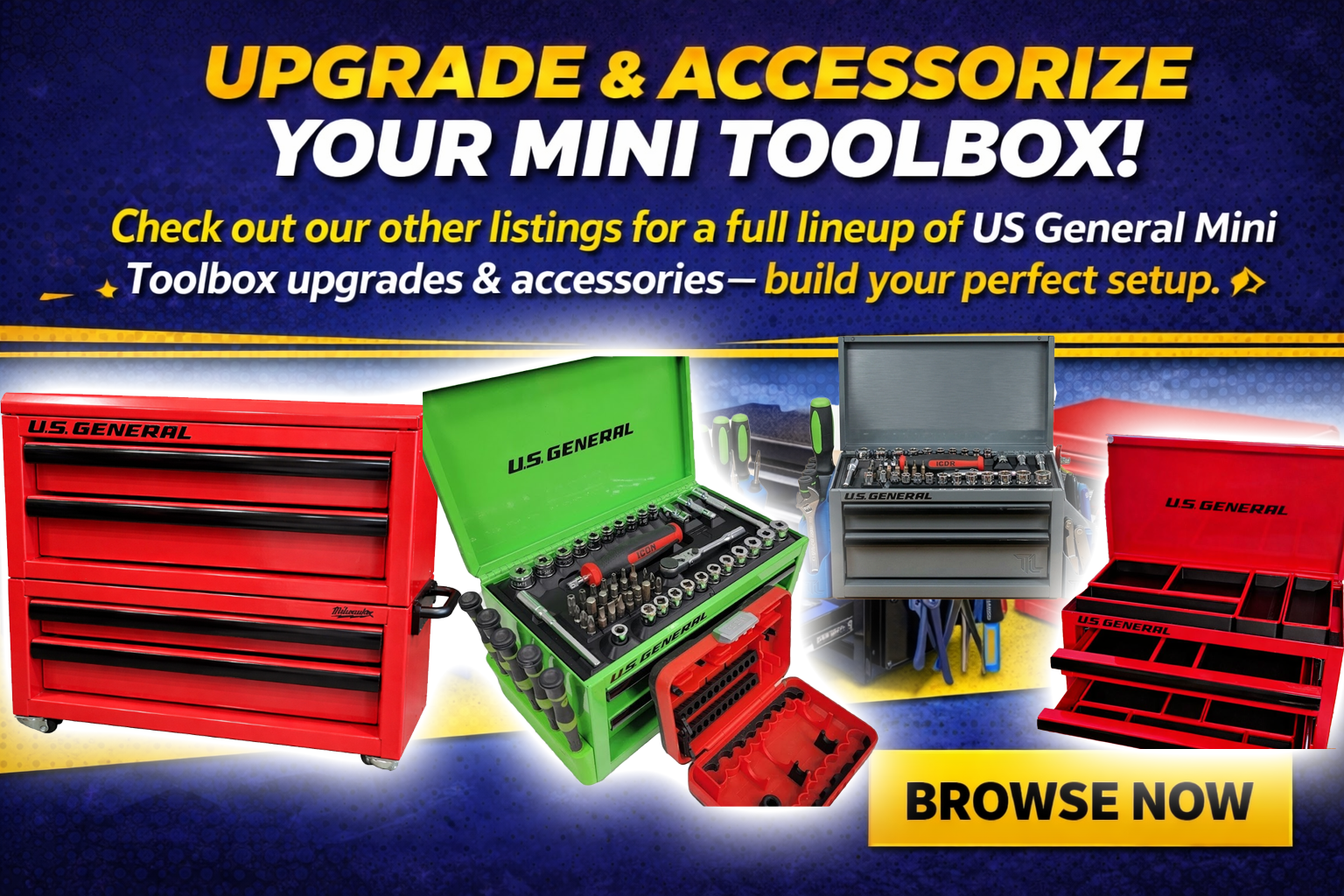 US General Mini Toolbox Accessories Banner